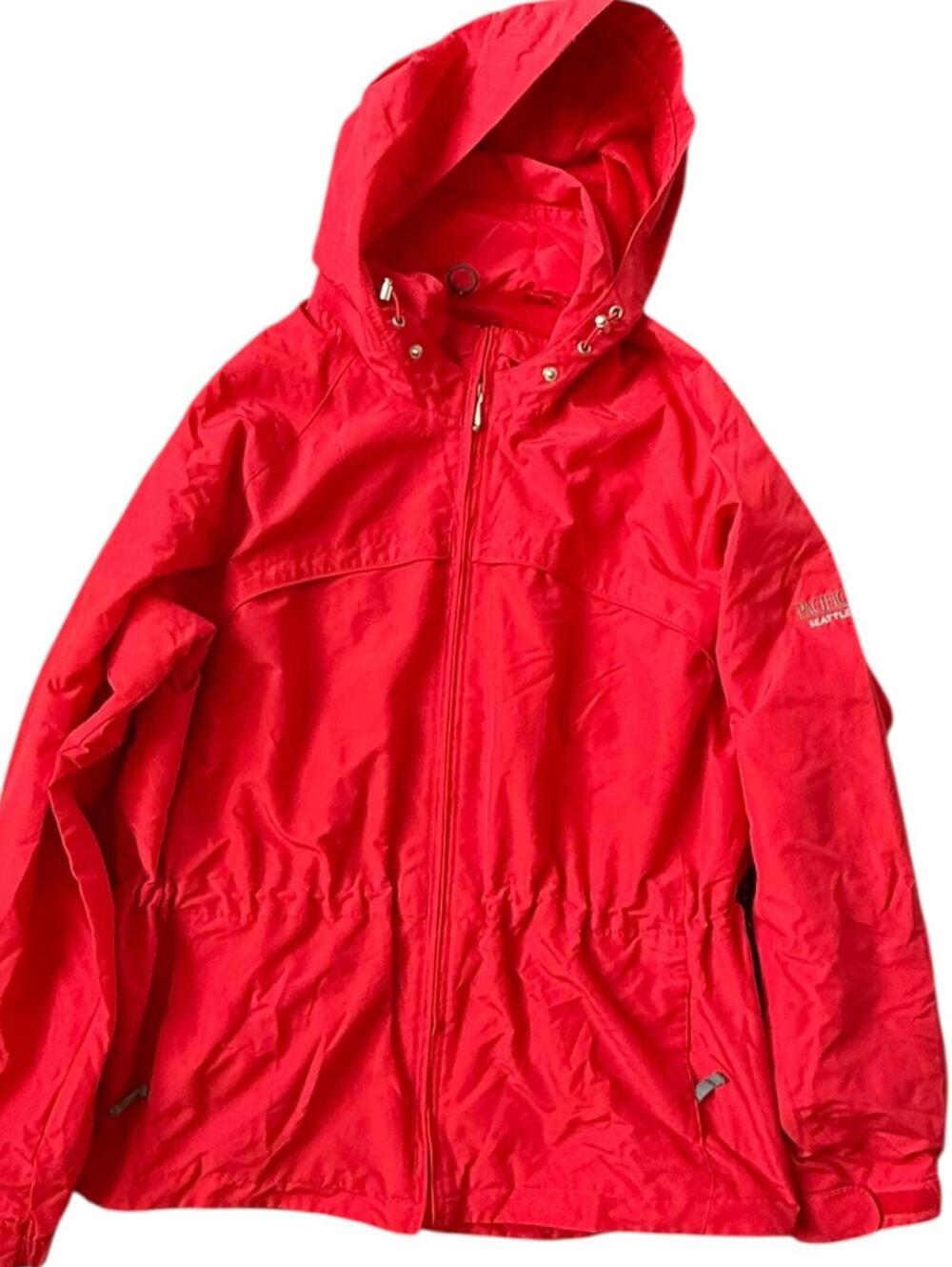 Vintage Pacific Trail Red Hooded Outdoor Windbreaker Jacket Size L 90s
